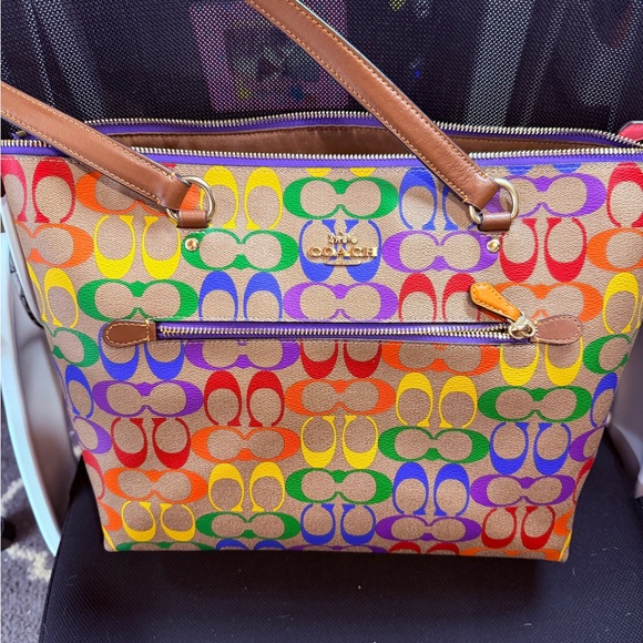 Coach Handbags - Coach Rainbow Signature Tote Bag